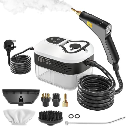 Powerful 2500W Steam Cleaner Handheld,15s Fast Heat-Up & High-Pressure Steam, 6-Level Adjustable Settings for Deep Cleaning on Floors, Kitchen, Bathroom, Car, Grout