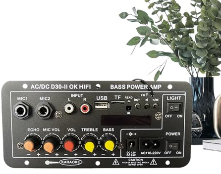 Piastra Amplificatrice - Schermo wireless Slot schede decodifica USB - Piastra Amplificatrice Karaoke per Casa - per Uomini e Donne Audio Domestico Karaoke Viaggi Riunioni Attività al