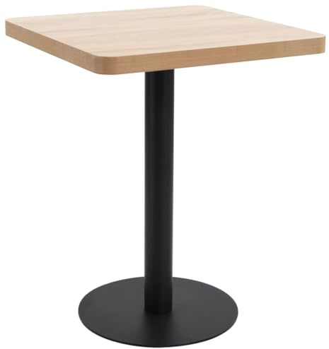 Mokuyary Ljusbrunt bistrobord 60 x 60 cm MDF högmonterat bord lätt för bar, matsal, kök, vardagsrum