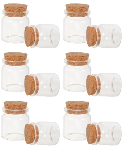 Toyvian Petits Pots en Verre 30 ML Bouchon en Liège Lot de 12 pour Collection d'Objets et Présentations Originales