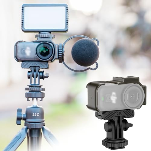 JJC Osmo Nano Käfig mit Magnetische Blitzschuh Halterung Action Cam Adapter | Magnetischer Käfig Adapter für DJI Osmo Nano Zubehör, Schutzhülle Selfie Stick Halterung mit 1/4-20 für Sondenobjektiv Vlog