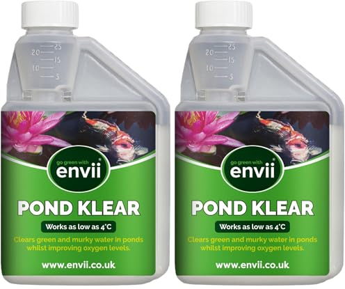 Envii Pond Klear - Trattamento Batteri per Laghetto per acque verde che rende l'acqua dei laghetto limpida (Tratta Fino a 20'000 Litri Acqua) (Confezione da 2)