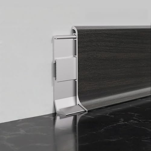 Coayuou Aluminium Skirting Boards 125cm*2 Pcs Durable Skirting Protector With 1:1 Base Protective Wall Moulding For Laminate & Wooden Floors, Home & Office Easy Installation(Style 9)
