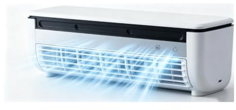 2026 Upgrade Portable Wireless Wall Air Fan, Wall Mounted Fan with 3 Speeds & LEDTouch Screen, Rechargeable Portable Air Refrigeration Spray Machine for Car, for Kitchen, Office RV