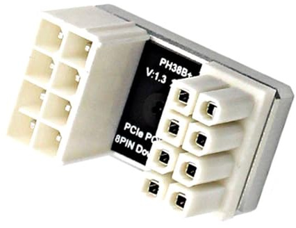 Tsophreniq Connecteur de Carte Graphique 8 Broches, Adaptateur tournant en Aluminium à 180 degrés, Alimentation fiable, stabilité de Puissance améliorée
