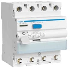 Hager CGA440D Fehlerstromschutzschalter 40A 4-polig 6kA 500mA Typ A FI-Schutzschalter
