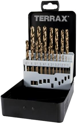 Terrax A215214 Coffret de forets hélicoïdaux Cobalt 19 pièces Coffret en acier (Import Allemagne)