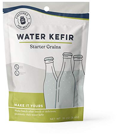 Cultures for Health Water Kefir Grains | DIY Fermented Probiotic Drink Powder for Stronger Gut Health | Heirloom Starter Makes Limitless Supply | Non-GMO Dairy Free Vegan Sparkling Water with Enzymes