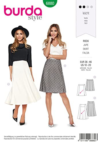 Burda b6880 Kjol sömnad mönster 19 x 13 cm