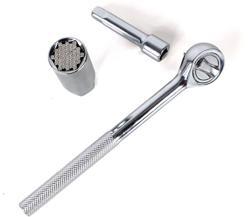 Universal Ratschenschlüssel - Universal Steckschlüssel 6-21 mm - Hochwertiges Chrom-Vanadium - Multifunktionswerkzeug : Passt für alle Bolzen- u. Mutterformen
