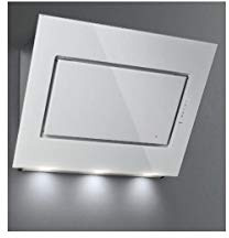 Falmec Campana extractora de cocina de diseño Quasar, de pared, 120 cm, de cristal blanco