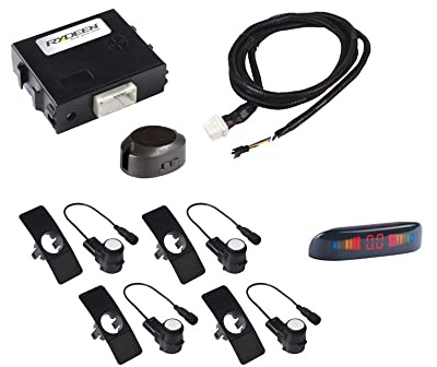 RYDEEN BF470P Ultrasonic Flush Mount OEM Look Parking Sensor for Front Object Sensing with Buzzer and LED, Extra Cables for Small/Mid-Size Passenger Vehicles for Plastic Bumpers Only
