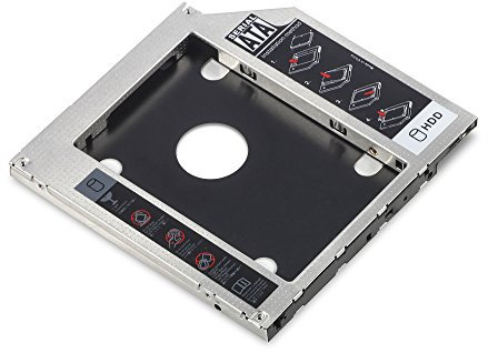 DIGITUS Cadre de Montage SSD/HDD pour Baie de Lecteur CD/DVD/Blu-Ray - pour Ordinateur Portable - 2,5 SSD/HDD - SATA vers SATA III - 9,5 mm de Hauteur - 6 Gbit/s