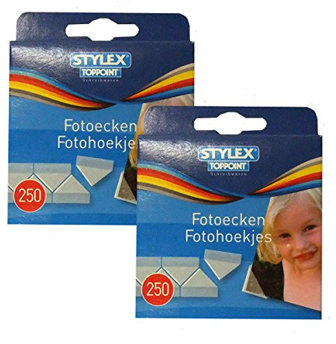 500 (2X 250 pezzi) Angoli per foto autoadesivi
