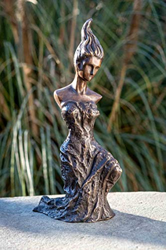 IDYL Bronze-Skulptur Moderne Frau | 40x18x15 cm | Bronze-Figur handgefertigt | Gartenskulptur - Wohnbereich-Dekoration | Hochwertiges Kunsthandwerk | Wetterfest