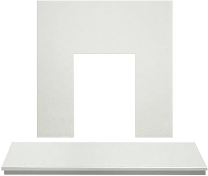 Adam White Marble Back Panel & Fireplace Hearth, 48 Inch