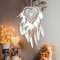EQLEF Herz Traumfänger Boho, Wandbehang Feder Traumfänger Handgemachte Fee Traumfänger Ornament für Schlafzimmer Hochzeitsdekoration (Weiß)