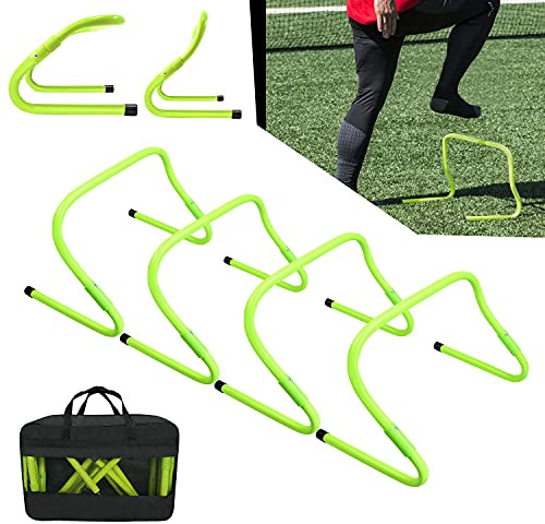 HENGMEI Speed Training Hürden Agilität Hürden 6 Halt der Höhenanpassungstraining Agility Trainingshürden Höhenverstellbar Fußball Hürden Set