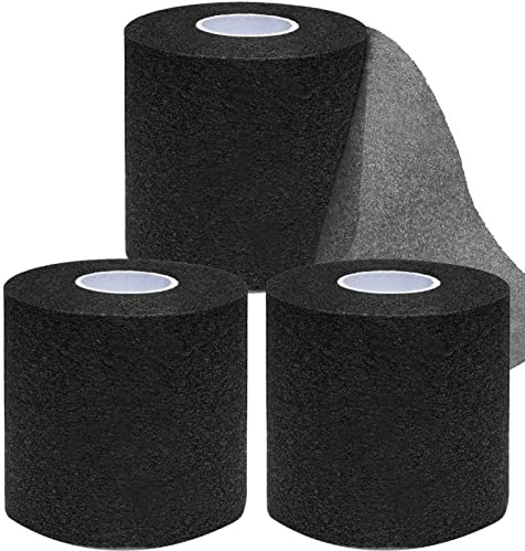 ADMITRY Pre Wrap Tape Athletic,3 Rolls X 22 Yards Black Prewrap