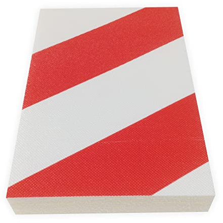 PARKING FACIL - Protector de Pared para Garaje - 295 x 195 x 40 mm - Rojo/Blanco - Protege Puertas y Paragolpes de Coche en Aparcamientos