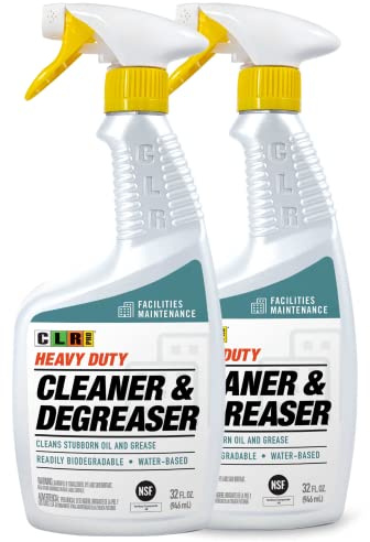 CLR PRO Heavy Duty Multi Surface Industrial Cleaner and Degreaser - Lifts Grease, OIl, Food Residue and Grime with a Foaming Spray, 32 Ounce Bottle (Pack of 2)