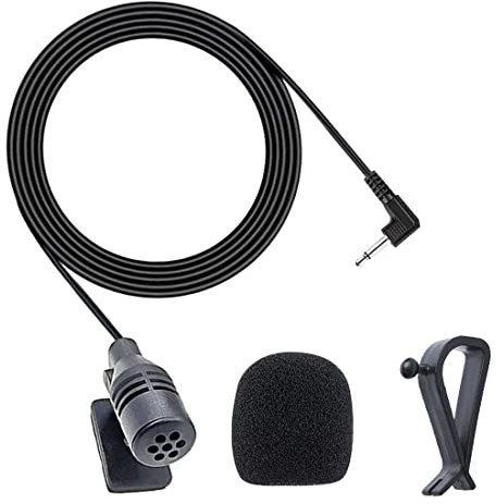 MICMXMO Microfono Esterno per Autoradio da 3,5 mm, Compatibile con Alpine JVC Kenwood Sony Jensen Boss Car Stereo Bluetooth CD Lettore DVD Radio Navigazione BT GPS, Plug and Play