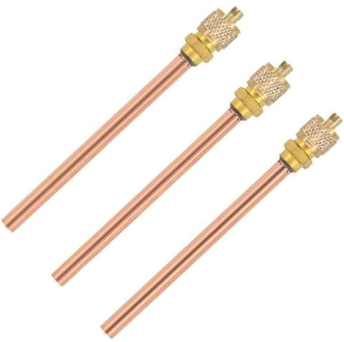 Greluma 3 Piezas Válvula de acceso de servicio 1/4'' SAE x 1/4'' OD x 4'' Núcleo del vástago Refrigeración AC