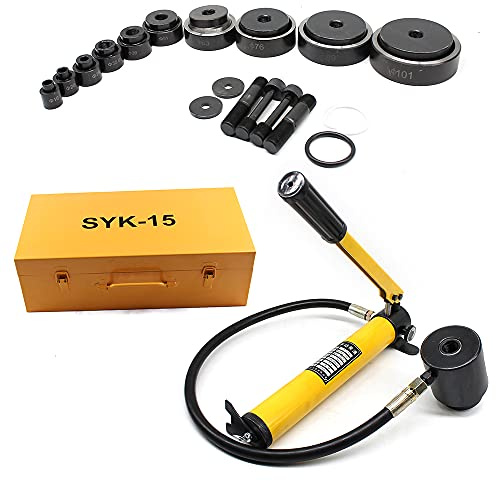 Hydraulisch Blechlocher Lochstanze 15T Blechlocher Lochstanze Zylinder Effizient Hydraulikpumpe Kit 16-101mm Hydraulik Lochstanze Locheisen Werkzeug Hydraulikpumpe Set
