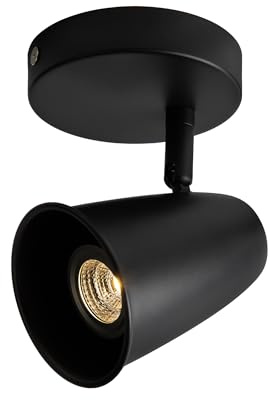Aisilan LED Ceiling Spotlight, Adjustable GU10 Surface Mount Light, Matte Black 7W 3000K Warm White Indoor Spotlight for Kitchen Living Room Artwork, Track Lighting Style