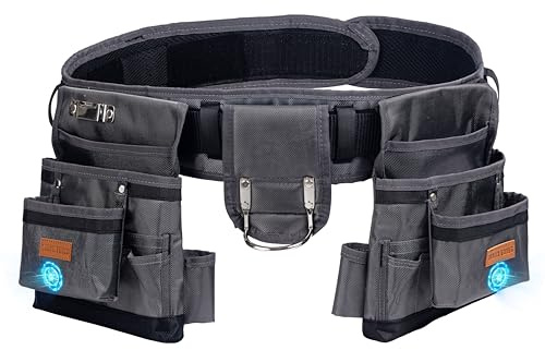 VIDAR TOOLS Werkzeuggürtel, 22 Taschen, Werkzeuggürtel für Herren/Bau/Tischler. Doppellagige, verdickte Polyesterfaser mit wasserdichter Beschichtung, extrem stabiler, 5,1 cm breiter