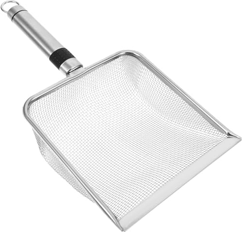 Kisangel Stainless Steel Cat Litter Scoop Durable Mesh Sifter for Easy Cleaning Kitten Pet Supplies 11.22 Inch Litter Box Shovel