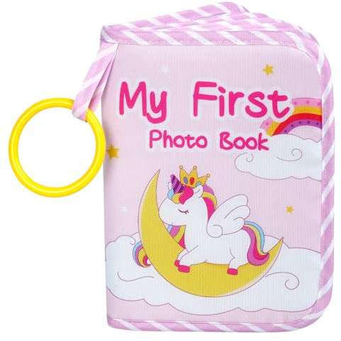Aolso Baby Photo Album, Baby Memory Book Soft Cloth Book, Unicorn Photo Album, Family First Year Memory Photo Book Album, My First Photo Book for Family Newborns Shower Party Favors