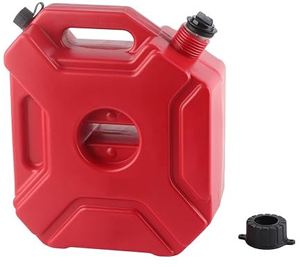 XTevu Réservoir de Carburant de 5 L, 1,3 gallons, réservoir d'essence Rouge pour Voitures, Motos, UTV, VTT, véhicules Tout-Terrain, bidon de gaz de pétrole, réservoirs d'essence (ABS 2)