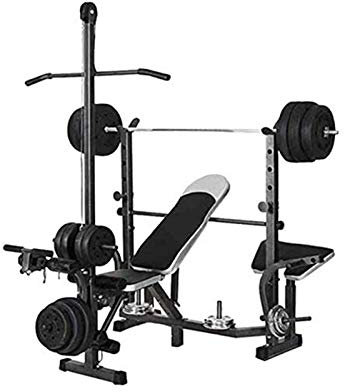 FHPEWXDG Trainingsbank, Hantelbank, Multifunktions-Hantelbank mit hoher Zugkraft, Langhantelständer, Kniebeugenständer, Bankdrücken, Fitness