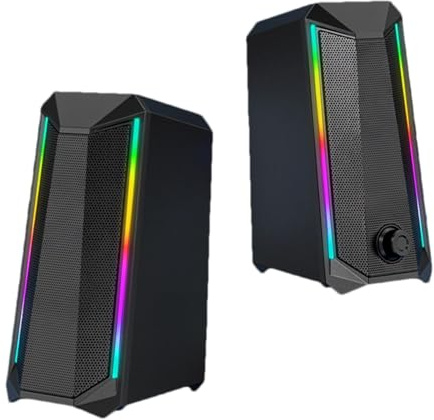 Haut-parleurs PC pour ordinateur de bureau, haut-parleurs de moniteur | 2 haut-parleurs de bureau - Alimenté par USB, son amélioré, haut-parleurs de moniteur à volume très fort pour ordinateur,