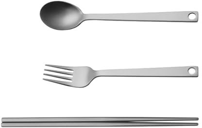 XIUXIYIXIA Tragbares Camping-Besteck-Set, Outdoor-Metallgeschirr, Gabel, Löffel, Essstäbchen, Reiseutensilien für Picknicks, Essen im Freien