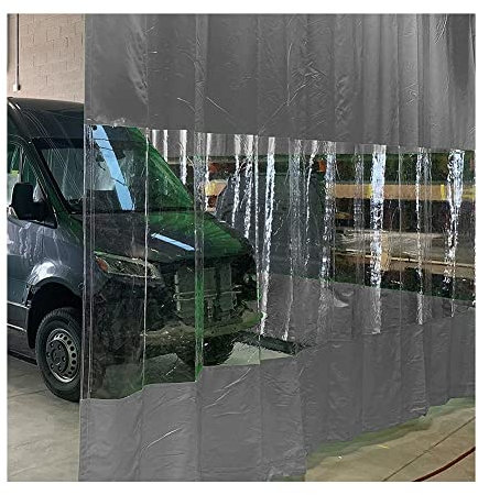 Cortinas divisoras de garaje de vinilo industrial para exteriores con paneles de lona transparente para puertas del hogar, gestionar el espacio del garaje, divide eficientemente las áreas de trabajo,