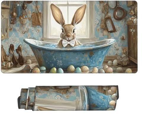 Tapis de Souris Gamer XXL 1000x500x3mm Tapis de Souris Baignoire lapin Tapis Souris Gaming Accessoire Améliore la Précision et la Vitesse Tapis de Souris étendu Grand Mouse Pad pour Gamer s-1243