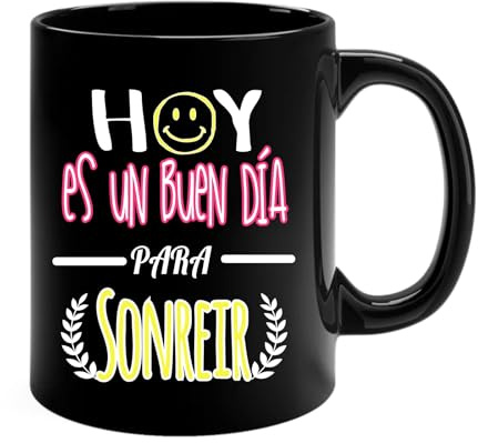 Docliick - Taza de café con frases motivadoras y original.Taza friki 350 ml, taza para regalo graciosa. Taza desayuno bonita.Hoy es un buen dia