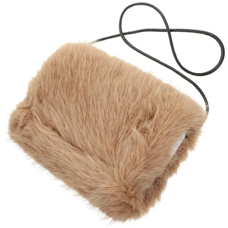 BESPORTBLE Muff da Mano Donna in Pelliccia Sintetica Beige per Inverno | Morbido Manico Caldo, Uso Matrimonio, Accessorio Grazioso per Amici e Famiglia