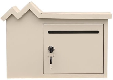 NQNFWCRJ Boîtes Aux Lettres Galvanisées Verrouillables Boîte Aux Lettres avec Porte à Ouverture Totale Boîte Aux Lettres Murale avec 2 Trous d'eau Choix de Couleurs