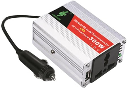 Onduleur Portable pour Voiture – Adaptateur de Chargeur 300 W AC, Ports de Charge Rapide USB et de Type C, Solution de Voyage avec contrôle de sécurité | Source d'énergie pour