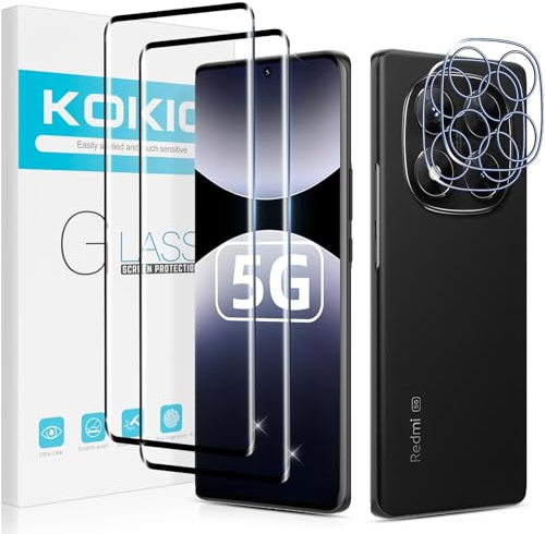 Kokio für Panzerglas für Xiaomi Redmi Note 14 PRO 5G/Poco X7 5G Schutzfolie, 2 Stück Schutzglas mit 2 Stück Kameraschutz Glas, 9H Härte Displayschutzfolie, 0.33 mm HD Klar, Anti-Kratzer, Blasenfrei