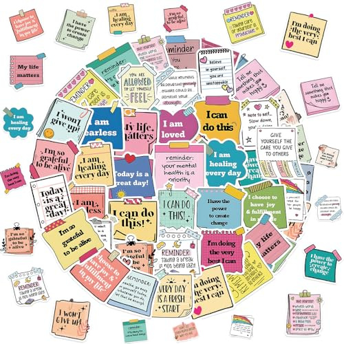 100 Pcs Waterproof Inspirational Positive Affirmation Motivational Stickers | Mental Health Reminder Stickers For Laptop Journal Scrapbook DIY Craft Decoration