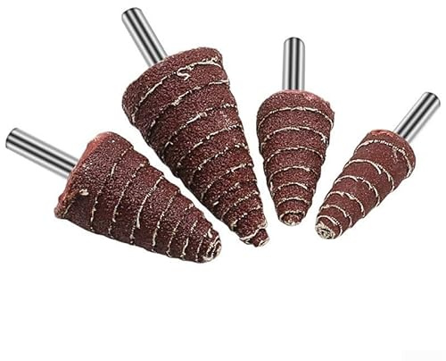 Mole lamellari in carta vetrata per lucidatura con gambo da 6 mm e grana 80 per una macinazione efficace su diverse superfici (15 mm)