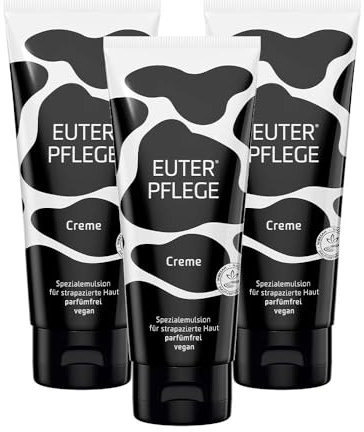 EUTERPFLEGE Care + Repair Creme, 3x 100ml, intensive Pflege für trockene Haut, Feuchtigkeitscreme für Hand und Körper, parfümfrei, Allergiker geeignet
