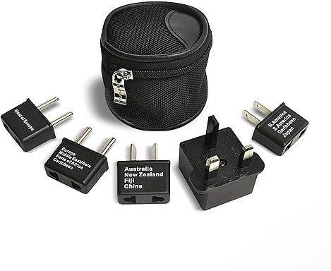 Ceptics International Worldwide Travel Plug Adapter 5 Piece Set, Great for Cell Phones, Battery Chargers, Laptops to Work in Most Countries