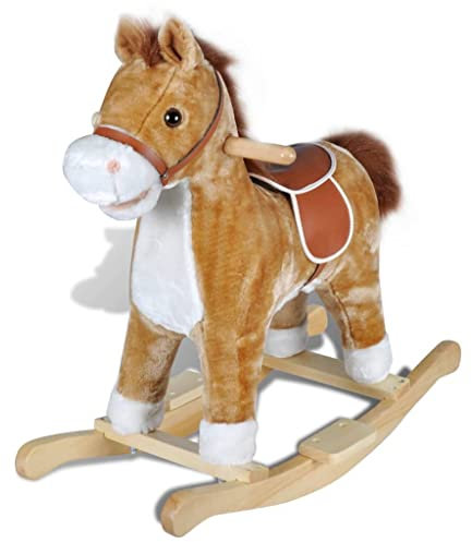 vidaXL Cheval à Bascule en Peluche Jouet pour Enfants Bébés