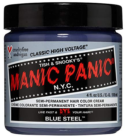 Manic Panic Blue Steel Classic Creme, Vegan, Cruelty Free, Semi Permanent Hair Dye 118 ml