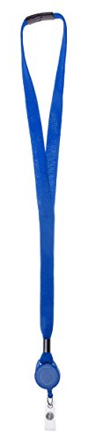 Karteo Schlüsselband mit Ausweishalter ausziehbar blau [1 Stück] Lanyard mit Sicherheitsverschluss und Ausweisjojo mit Vinylstrap für Kartenhalter Ausweise Karten